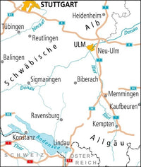 Cycling map ADFC Radtourenkarte 25 Bodensee - Swabian Alb 1:150,000