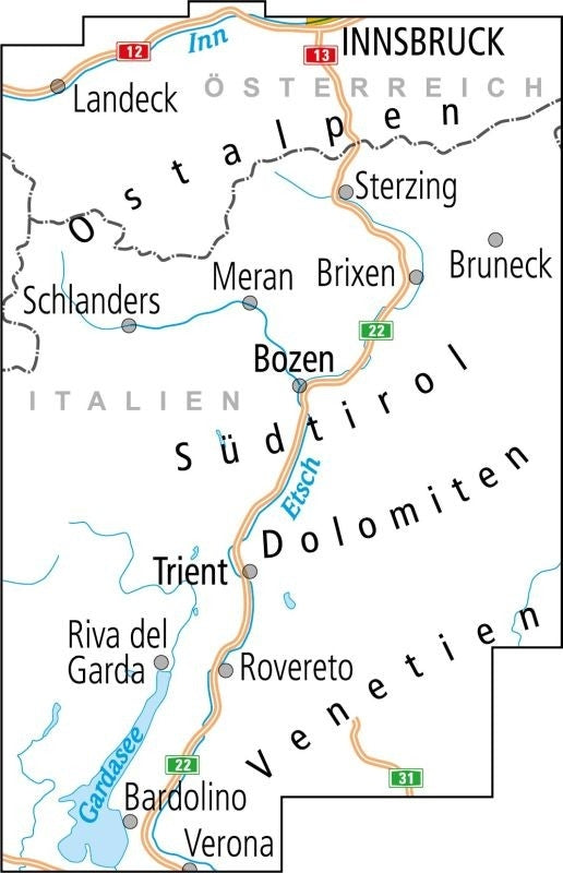 Fietskaart ADFC Radtourenkarte 28 SÃ¼dtirol, Trentino, Gardasee 1:150.000 (2020)