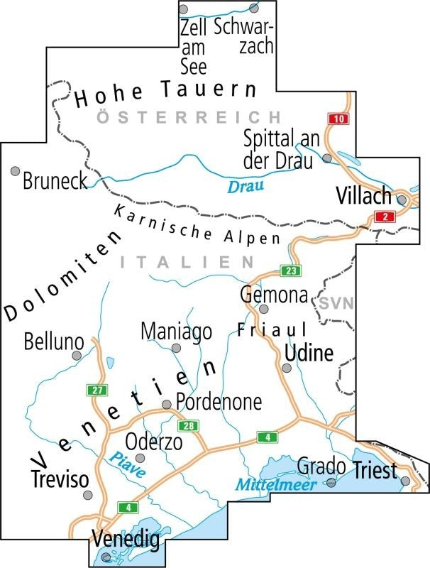 Cycling map ADFC Radtourenkarte 29 Venedig, Friaul 1:150,000 (2020)