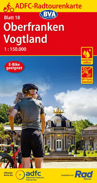 Cycling map ADFC Radtourenkarte 18 Oberfranken/Vogtland 1:150,000