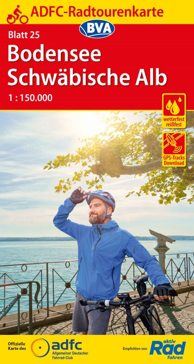 Fietskaart ADFC Radtourenkarte 25 Bodensee - SchwÃ¤bische Alb 1:150.000