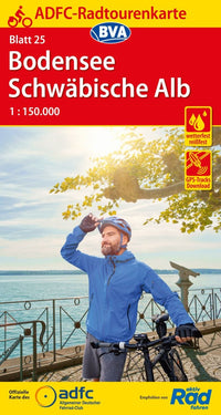 Cycling map ADFC Radtourenkarte 25 Bodensee - Swabian Alb 1:150,000
