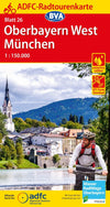 Cycling map ADFC Radtourenkarte 26 Oberbayern West - Munich 1:150,000