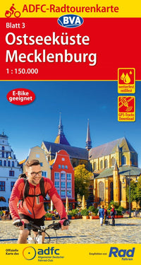 Cycling map ADFC Radtourenkarte 3 Ostseeküste - Mecklenburg 1:150,000