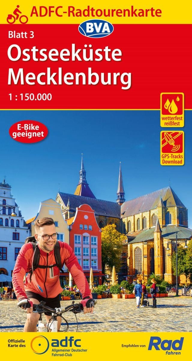 Cycling map ADFC Radtourenkarte 3 Ostseeküste - Mecklenburg 1:150,000