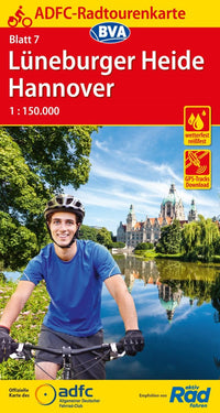 Fietskaart ADFC Radtourenkarte 7 LÃ¼neburger Heide - Hannover 1:150.000