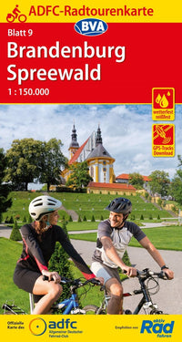 Cycling map ADFC Radtourenkarte 9 Brandenburg - Spreewald 1:150,000