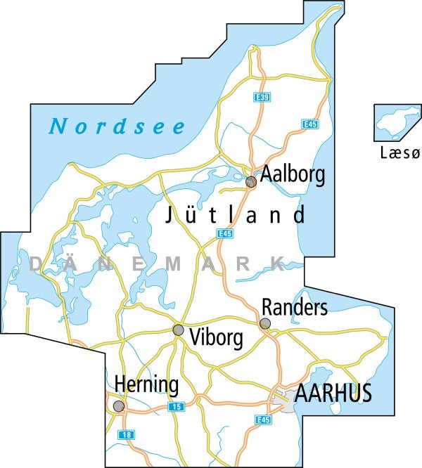 Cycling map Dänemark Jütland Nord Blatt DK1