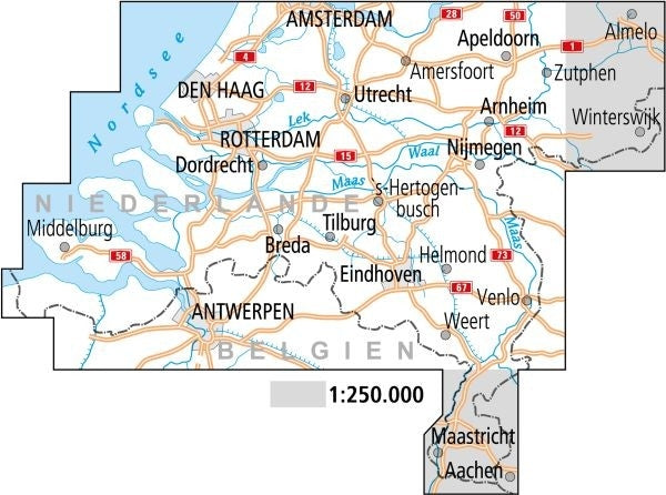Cycling map ADFC Radtourenkarte NL 2 Niederlande Süd 1:150,000 (2020)