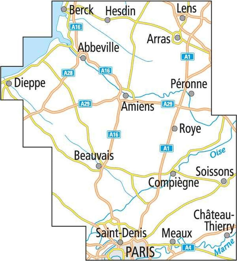 Cycling map ADFC Paris Picardie 1:150,000
