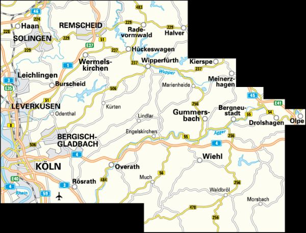 Fietskaart BVA-Radwanderkarte Rheinisch-Bergischen und Oberbergischen Kreis 1:50.000