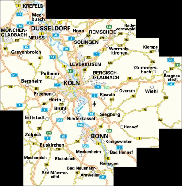 Cycling map BVA-Radwanderkarte Rad Region Rheinland 1:100,000