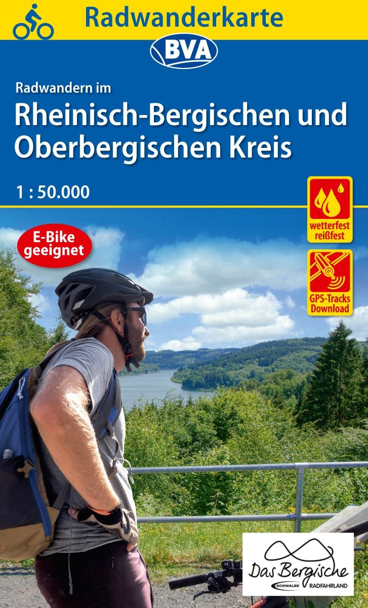 Cycling map BVA-Radwanderkarte Rheinisch-Bergischen und Oberbergischen Kreis 1:50,000