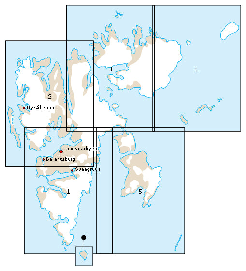 Svalbard SÃ¸rvest 1:250.000 (Blad 1)