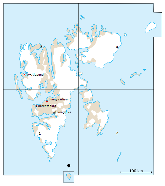 Kart Svalbard SÃ¶re Del 1:500.000 (Blad 1)