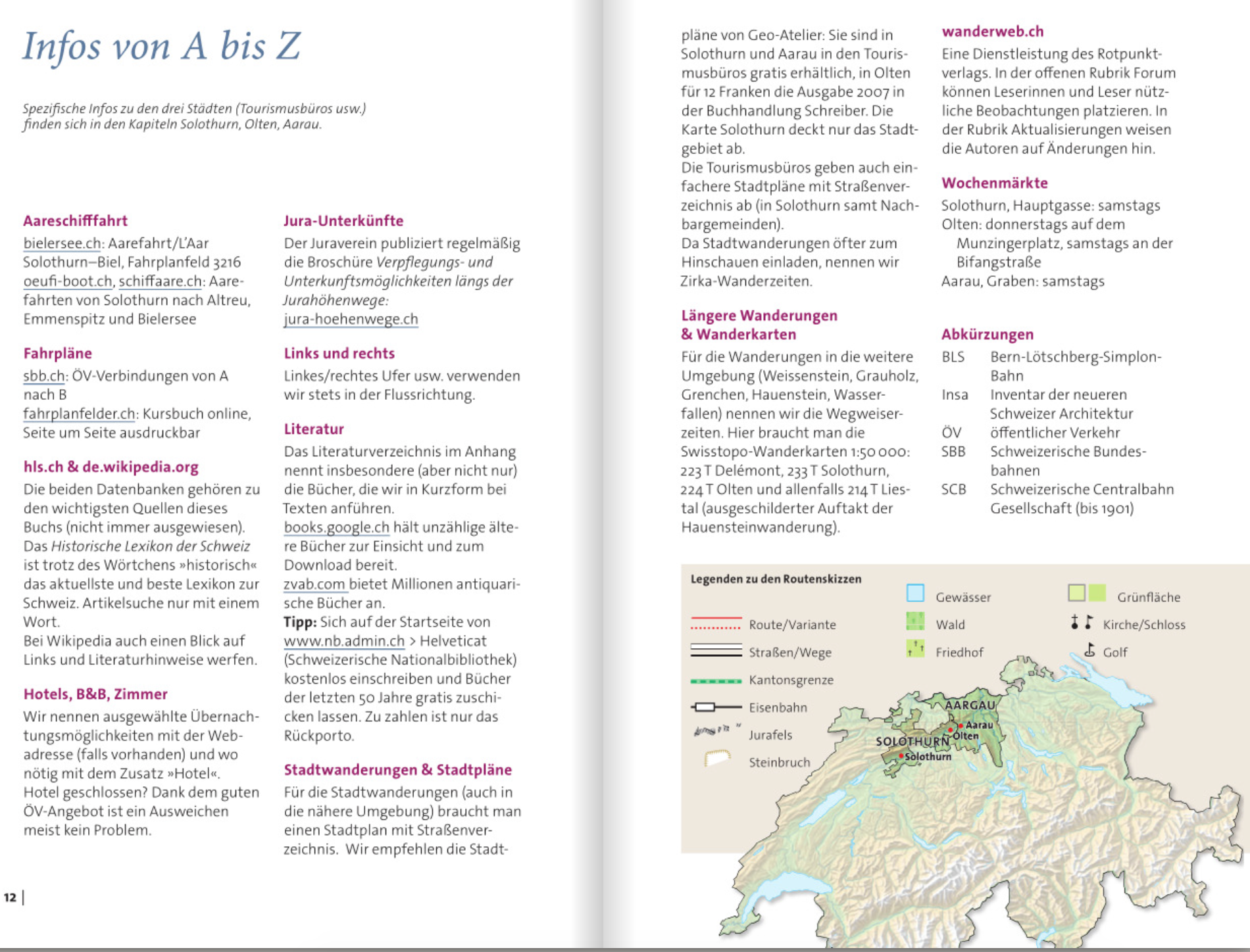 Solothurn Olten Aarau - Zwischen Aare und Jura: Wandern wo die Schweiz entstand