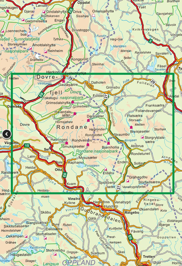 Hiking map Norway Turkart Rondane 1:100,000 (2018)