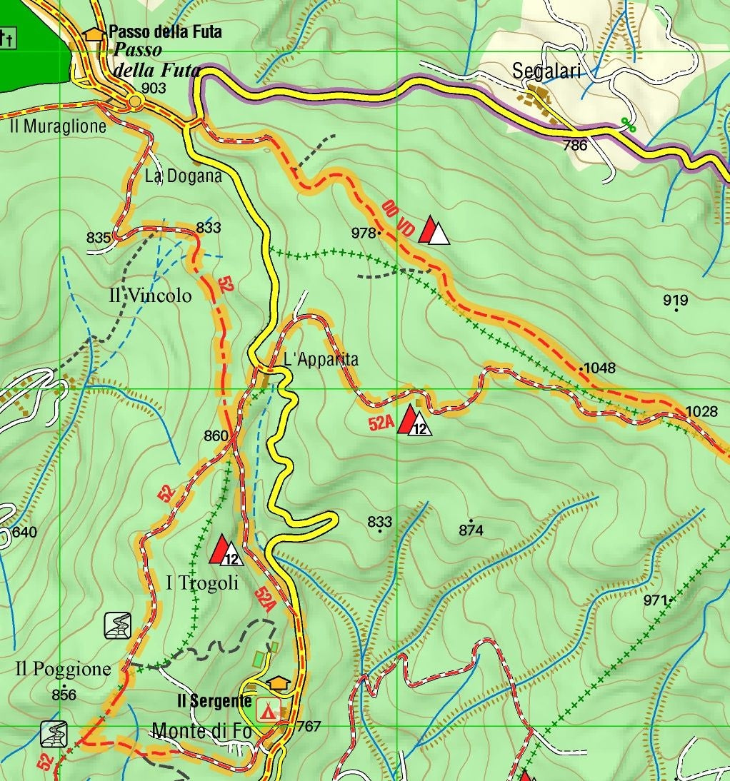 Wandelkaart en Gids: Via degli Dei