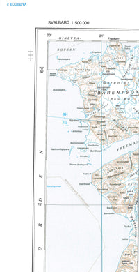 Kart Svalbard Edgeøya 1:500,000 (Sheet 2)