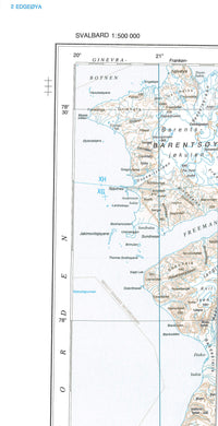 Kart Svalbard EdgeÃ¸ya 1:500.000 (Blad 2)