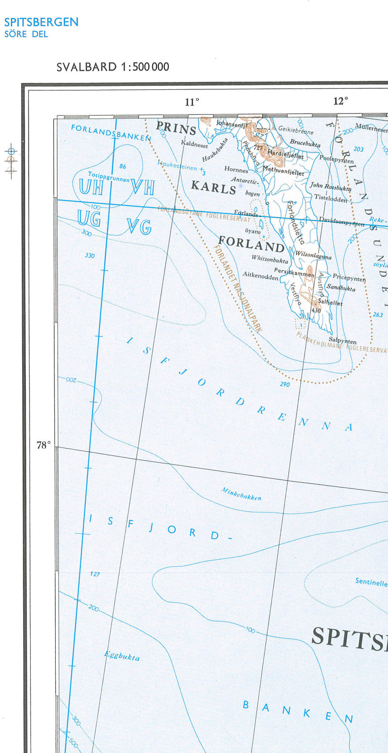 Kart Svalbard Söre Del 1:500,000 (Sheet 1)