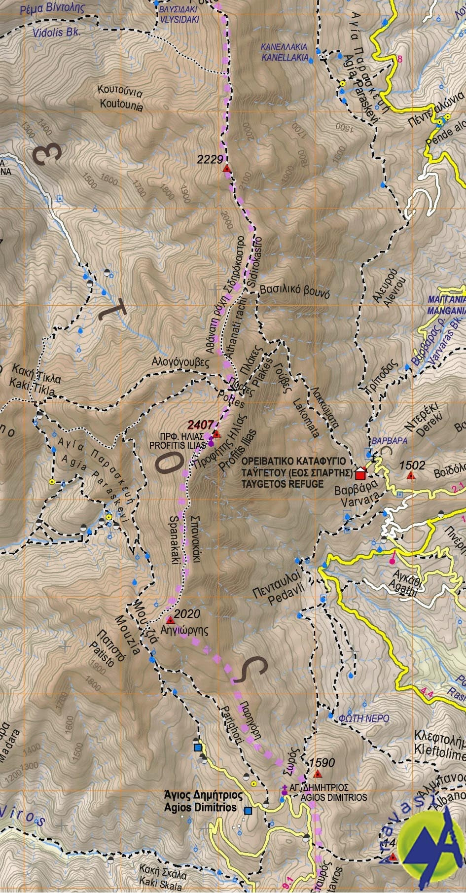 Wandelkaart Topo 50 Taygetos 1:50.000 (8.1)