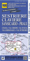 Wandelkaart Italiaanse Alpen Blad 105 - Sestriere Claviere Sansicario-Prali