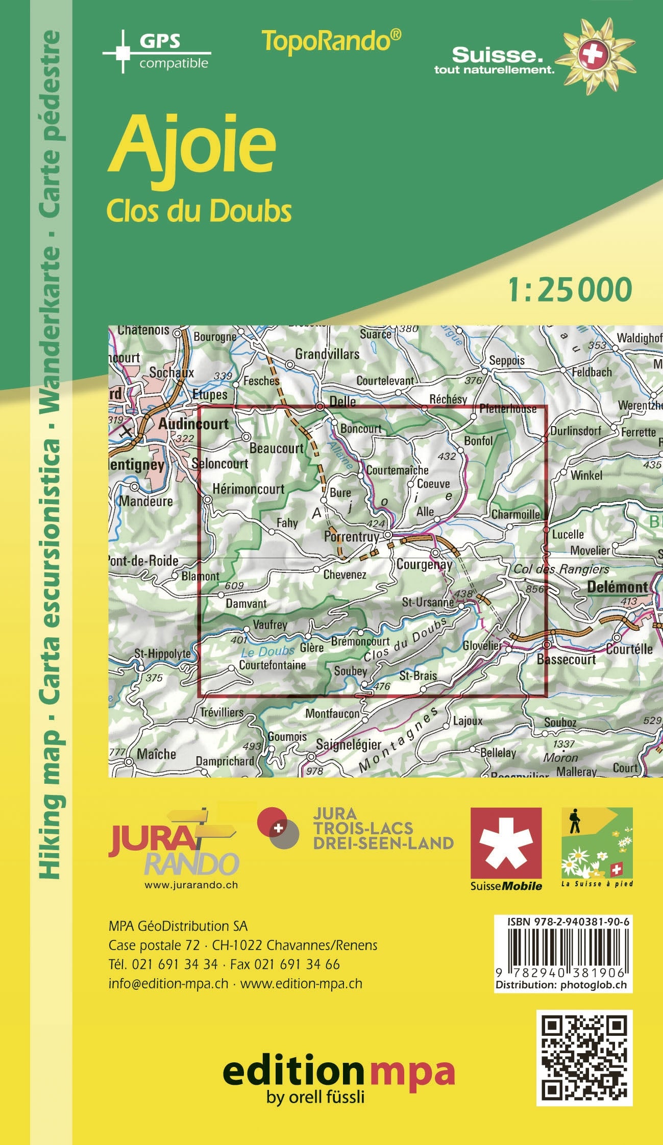 TopoRando Ajoie Clos du Doubs 1:25,000