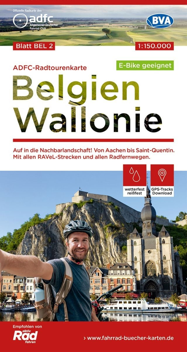 Fietskaart ADFC Belgien Wallonie 1:150.000