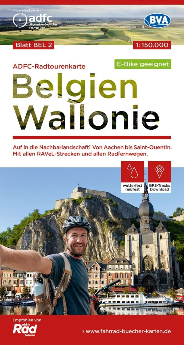 Cycling map ADFC Belgium Wallonie 1:150,000