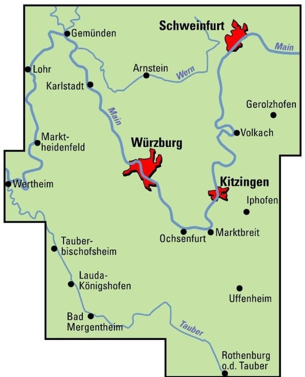 ADFC Regionalkarte WÃ¼rzburg FrÃ¤nkisches Weinland 1:75.000 (2016)