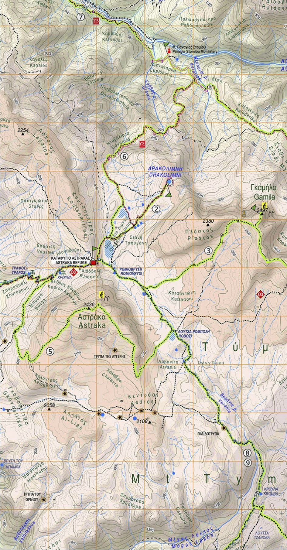 Wandelkaart Zagori Valia Kalda - Metsovo (3.1/6.4)