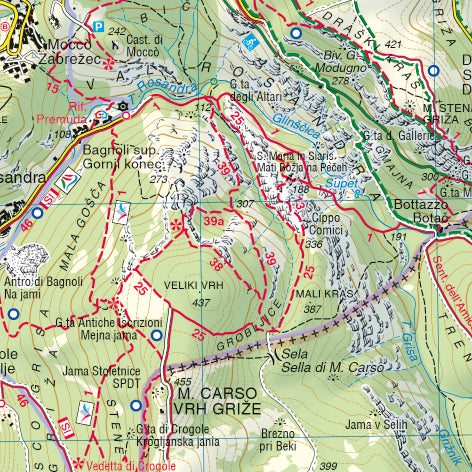 Wandelkaart Blad 047 Carso Triestino - Kras Trieste - Škocjanske Jame 1:25.000